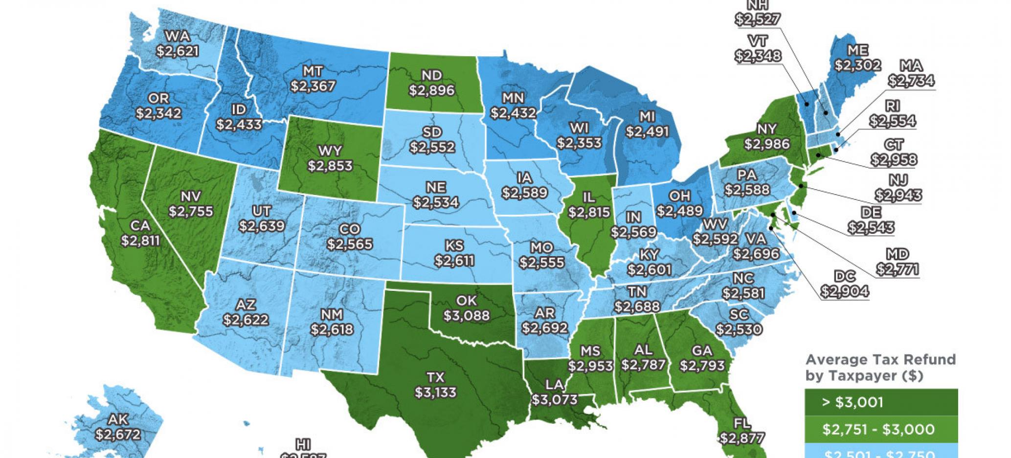 What s The Average Tax Refund In Every US State Cursor